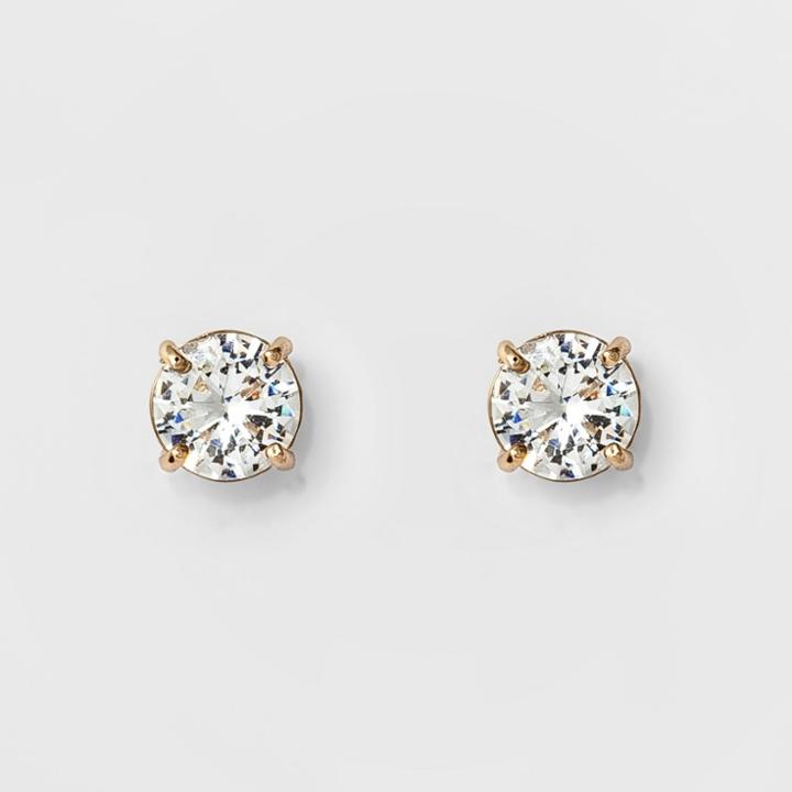 Target Women's Round Crystal Stud Earring - A New Day Gold