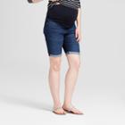 Maternity Crossover Panel Bermuda Jean Shorts - Isabel Maternity By Ingrid & Isabel Dark Wash 10, Women's, Blue