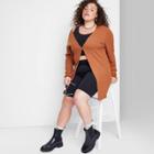 Women's Plus Size Longline Button-down Cardigan - Wild Fable Copper