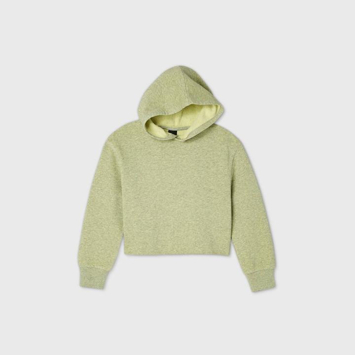 Girls' Fleece Raw Edge Hoodie - Art Class Yellow
