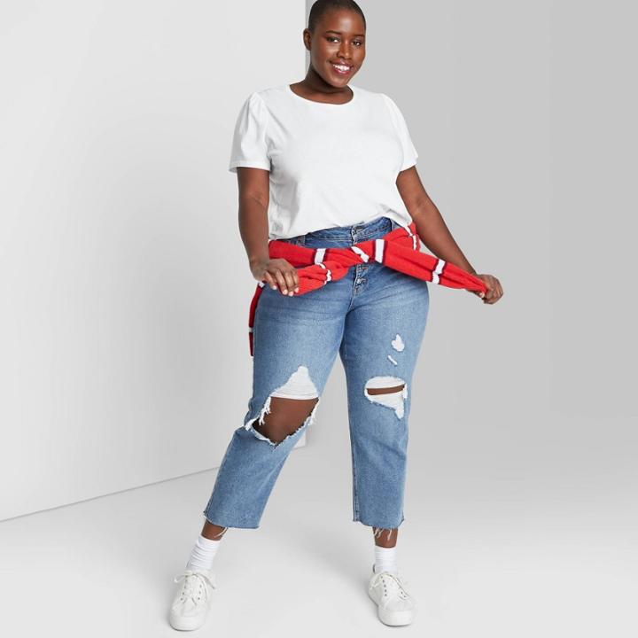 Women's Plus Size Puff Short Sleeve T-shirt - Wild Fable White
