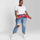 Women's Plus Size Puff Short Sleeve T-shirt - Wild Fable White