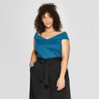 Women's Plus Size Off The Shoulder Top - Who What Wear Blue