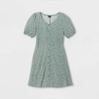 Girls' Button-front Short Sleeve Knit Dress - Art Class Teal