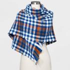 Women's Plaid Blanket Scarf - A New Day Brown