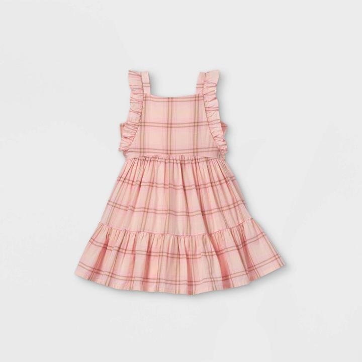 Oshkosh B'gosh Toddler Girls' Tank Plaid Tiered Dress - Pink