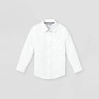 Toddler Boys' Oxford Woven Long Sleeve Button-down Shirt - Cat & Jack White