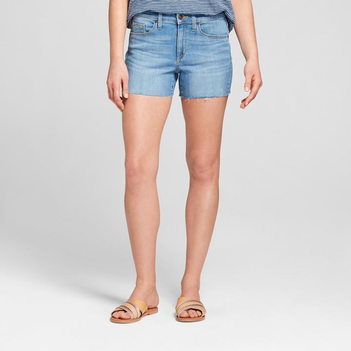 Women's High-rise Midi Jean Shorts - Universal Thread Light Wash