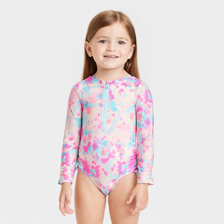 Toddler Girls' Tie-dye One Piece Swimsuit - Cat & Jack Pink