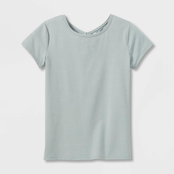 All In Motion Girls' Short Sleeve Keyhole Back Gym T-shirt - All In