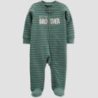 Baby Boys' 'little Brother' Interlock Footed Pajama - Just One You Made By Carter's Olive Newborn, Green