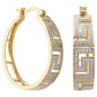 Prime Art & Jewel 18k Yellow Gold Plated Bronze Diamond Accent Hoop Earrings, Girl's