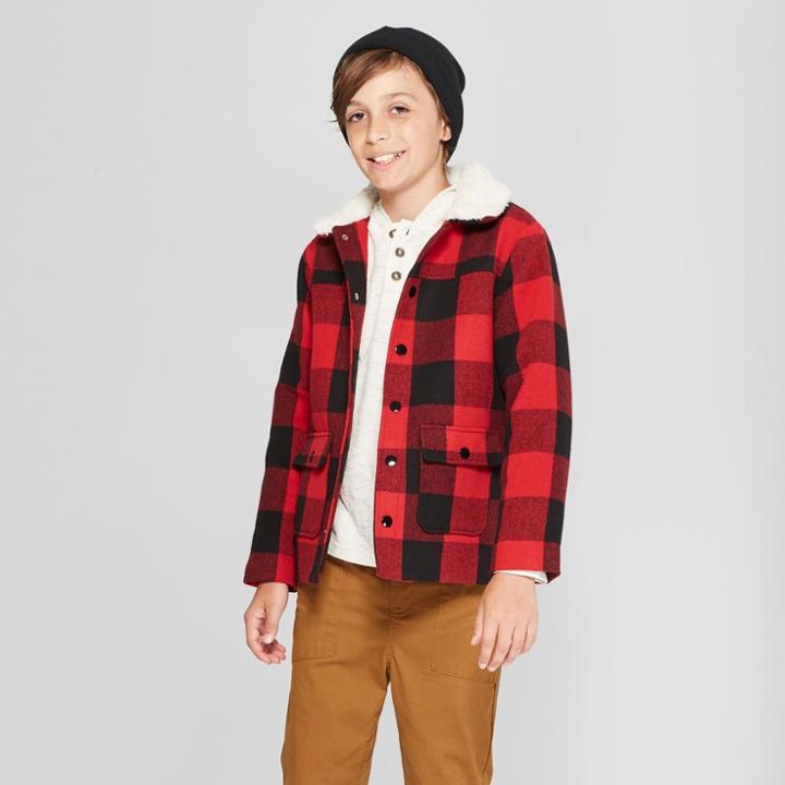 Boys' Faux Wool Jacket - Cat & Jack Red