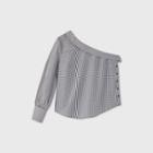 Women's Plaid Long Sleeve Blouse - Who What Wear Black/white