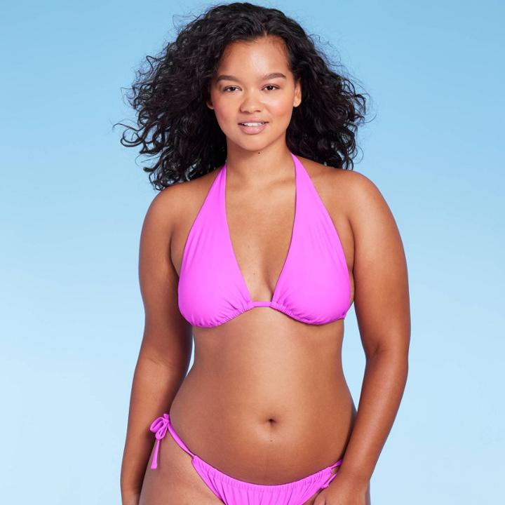 Women's Multi-way Tall Triangle Bikini Top - Wild Fable Orchid Purple