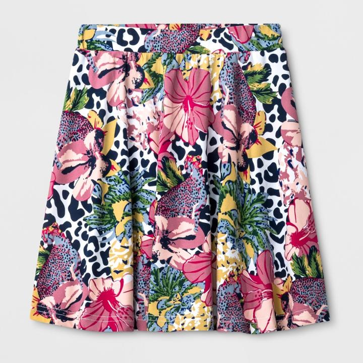 Say What? Girls' Cheetah Floral Skirt - S,