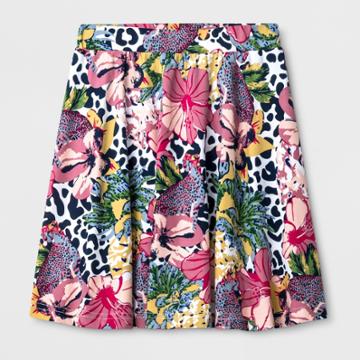 Say What? Girls' Cheetah Floral Skirt - S,
