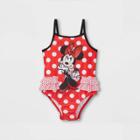 Minnie Mouse Toddler Girls' Minnie One Piece Swimsuit - Red