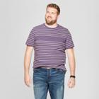 Men's Big & Tall Striped Regular Fit Short Sleeve T-shirt - Goodfellow & Co Purple