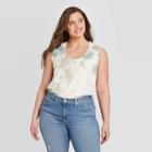 Women's Plus Size Tie-dye Scoop Neck Tank Top - Universal Thread Blue 1x, Women's,