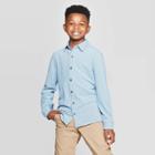 Boys' Long Sleeve Pique Button-down Shirt - Cat & Jack Blue