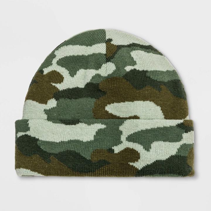 Boys' Camouflage Knit Beanie - Cat & Jack Green