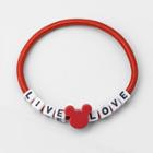Girls' Disney Mickey Mouse 'live Love' Bracelet - Red