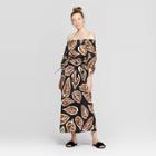 Women's Off The Shoulder Knotted Cuff Maxi Dress - Who What Wear Black