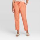 Women's High-rise Ankle Length Taper Pants - A New Day Coral Xs, Women's, Pink