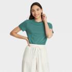 Women's Short Sleeve Casual T-shirt - A New Day Mint