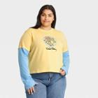 Women's Keith Haring Plus Size Skater Long Sleeve Graphic T-shirt - Yellow/light Blue