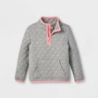 Toddler Girls' Quilted Zip-up Pullover Sweatshirt - Cat & Jack Heather Gray