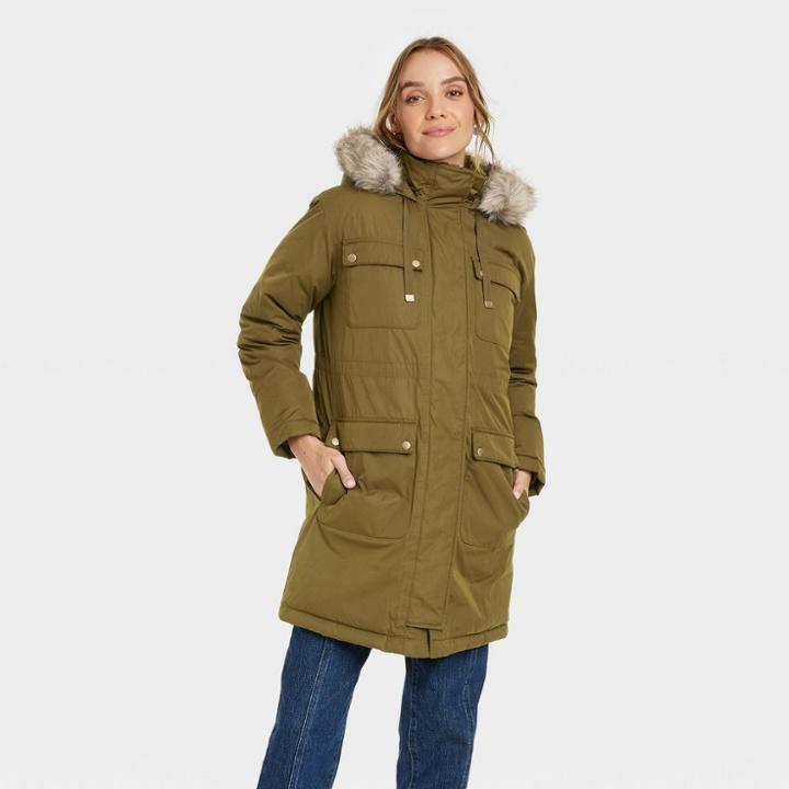 Women's Arctic Parka Jacket - Universal Thread Olive Green