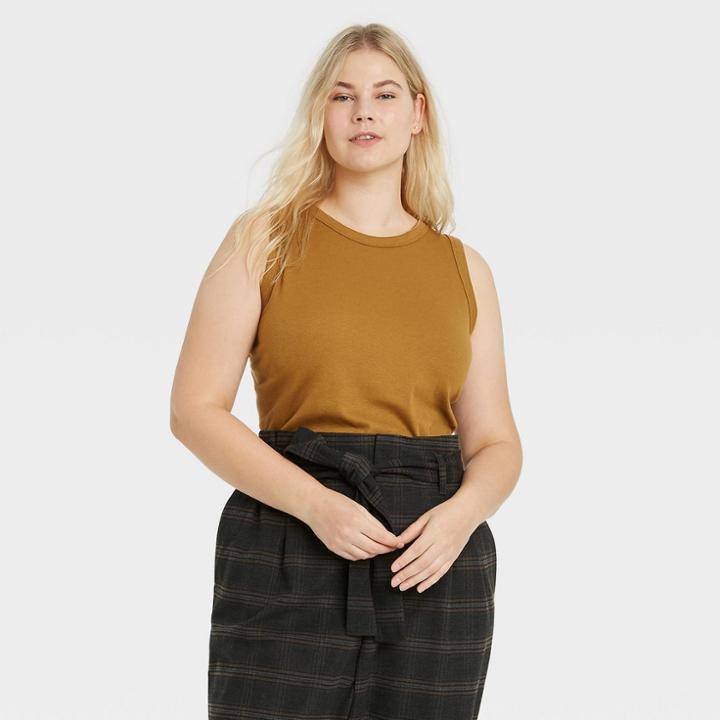 Women's Rib Tank Top - A New Day Olive