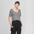 Women's Short Sleeve Drapey T-shirt - Prologue Gray L, Heather Gray
