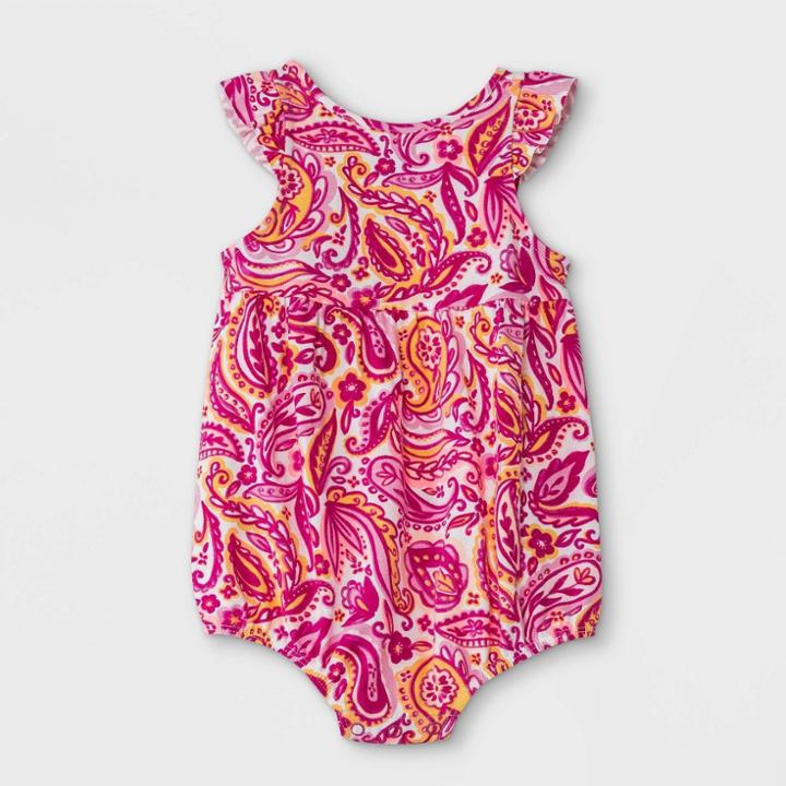 Baby Girls' Paisley Romper - Cat & Jack Pink Newborn