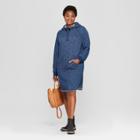 Women's Plus Size Long Sleeve Hooded Sweatshirt Dress - Universal Thread Indigo X, Blue
