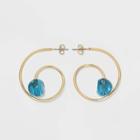 Swirl Hoop With Bead Earrings - A New Day Blue