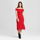 Women's Off The Shoulder Textured Sweater Dress - Xoxo (juniors') Red