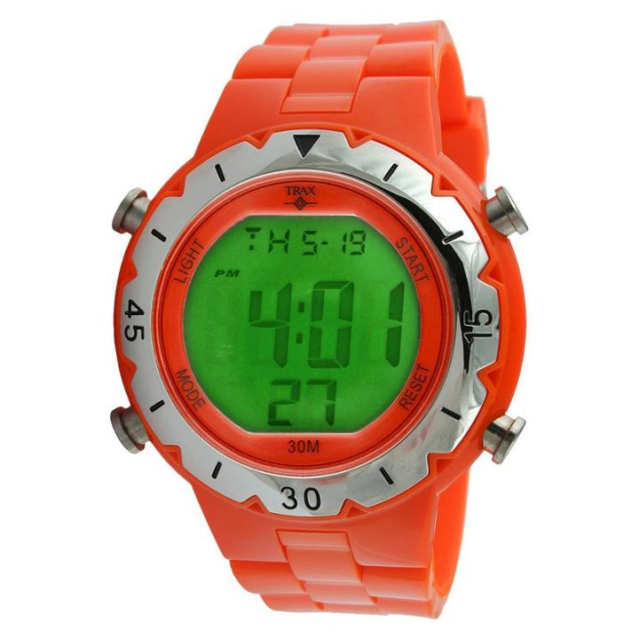 Trax Digital Rubber Chronograph Multifunction Watch - Orange