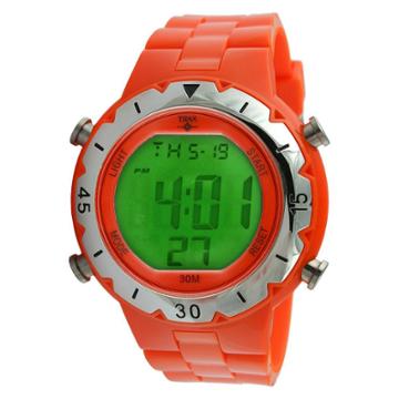 Trax Digital Rubber Chronograph Multifunction Watch - Orange