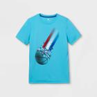 Boys' Short Sleeve Basketball Graphic T-shirt - All In Motion Aqua