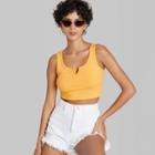 Women's Split Neck Super Cropped Tank Top - Wild Fable Yellow