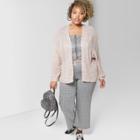 Women's Plus Size Crop Cardigan With Billow Poet Sleeve - Wild Fable Ivory