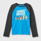 Boys' Animal Crossing Raglan Long Sleeve Graphic T-shirt - Blue