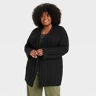 Women's Plus Size Belted Cardigan - Knox Rose Black