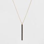 Long Pendant With Seed Bead Inlay Bar Necklace - A New Day Black