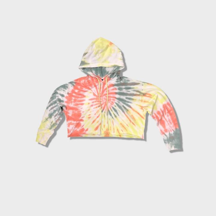 Women's Hooded Tie-dye Cropped Sweatshirt - Wild Fable