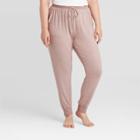 Women's Plus Size Striped Perfectly Cozy Lounge Jogger Pants - Stars Above Clay