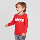 Toddler Boys' Valentines Day Happy Sweatshirt - Cat & Jack Red 12m, Toddler Boy's